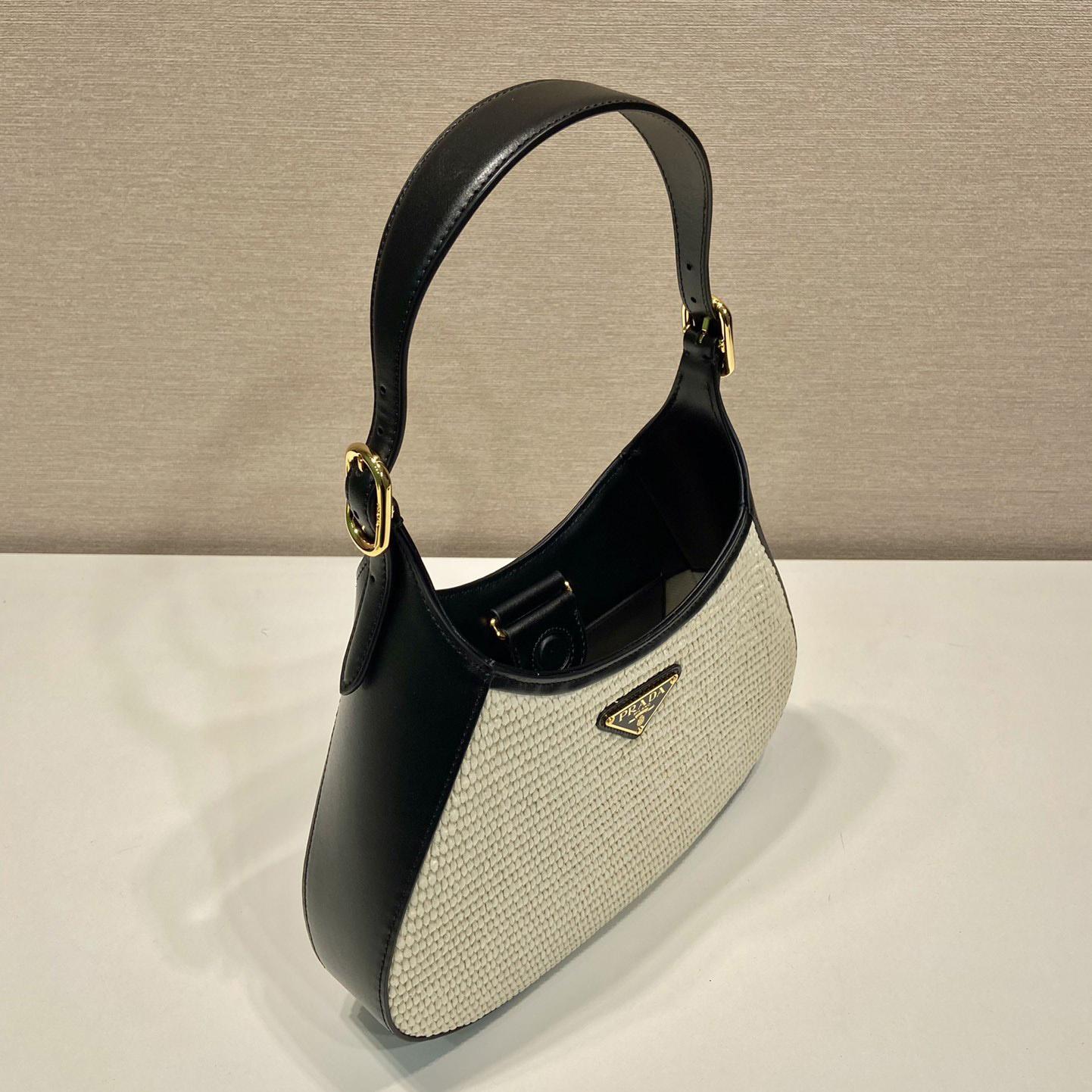 Prada Fabric And Leather Shoulder Bag - 