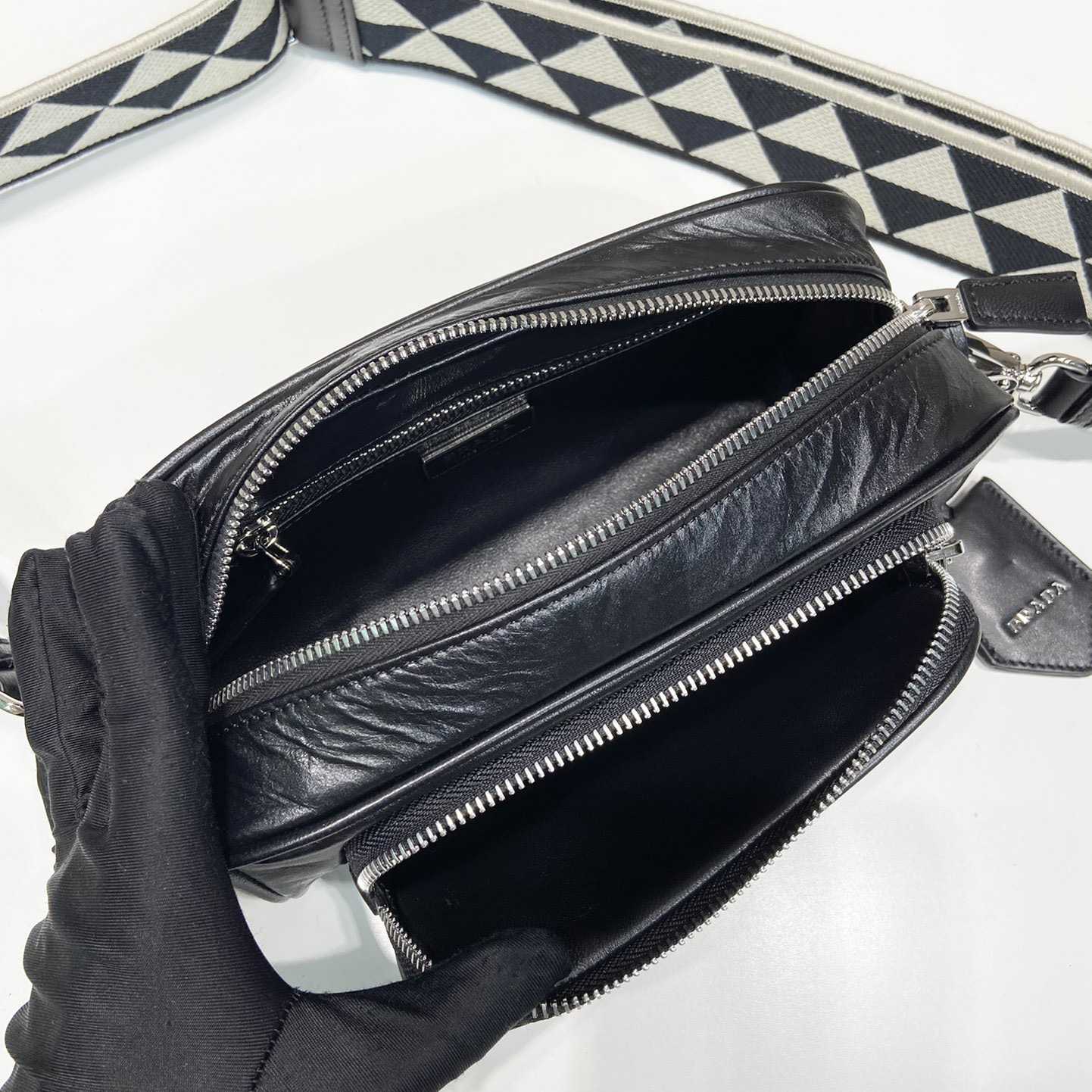 Prada Nappa Antique Leather Multi-pocket Shoulder Bag - PerfectKickZ