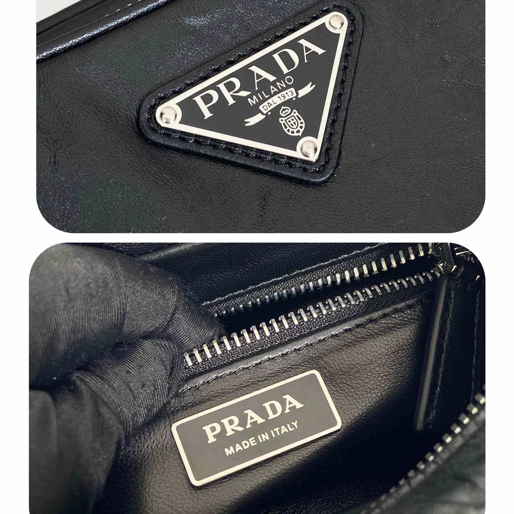 Prada Nappa Antique Leather Multi-pocket Shoulder Bag - PerfectKickZ