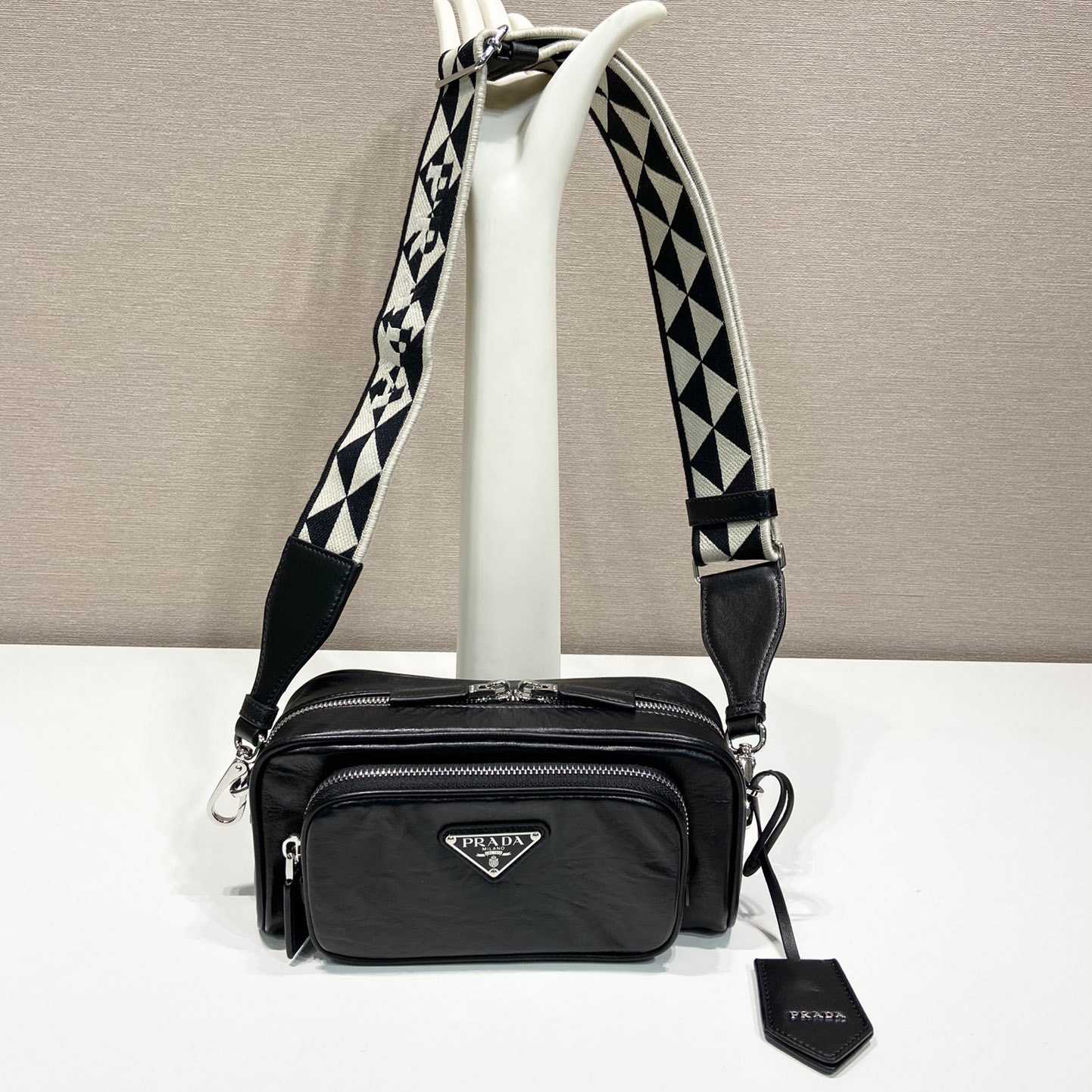 Prada Nappa Antique Leather Multi-pocket Shoulder Bag - PerfectKickZ