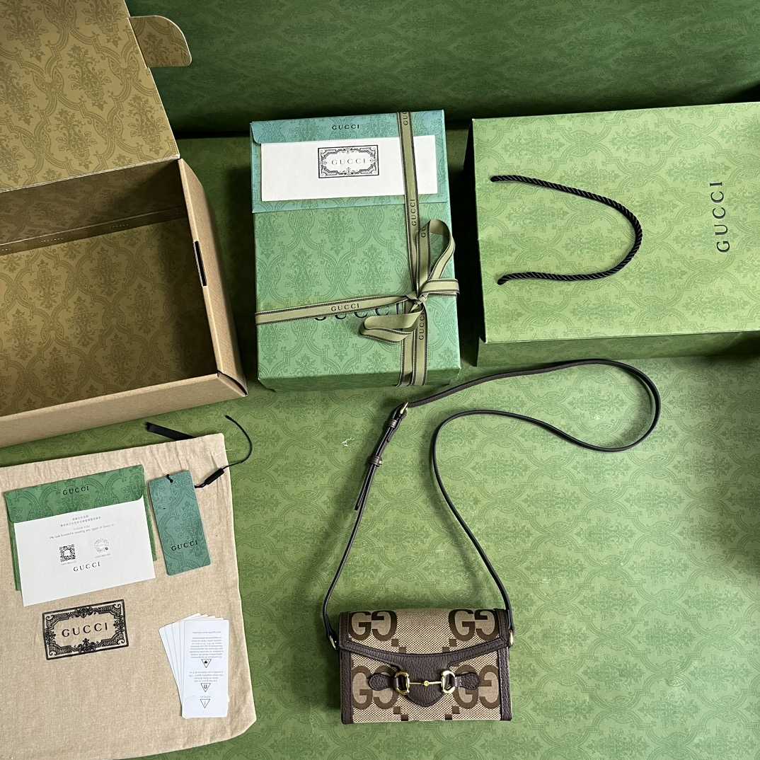 Gucci Horsebit 1955 Jumbo GG Mini Bag(18-12-5cm) - PerfectKickZ