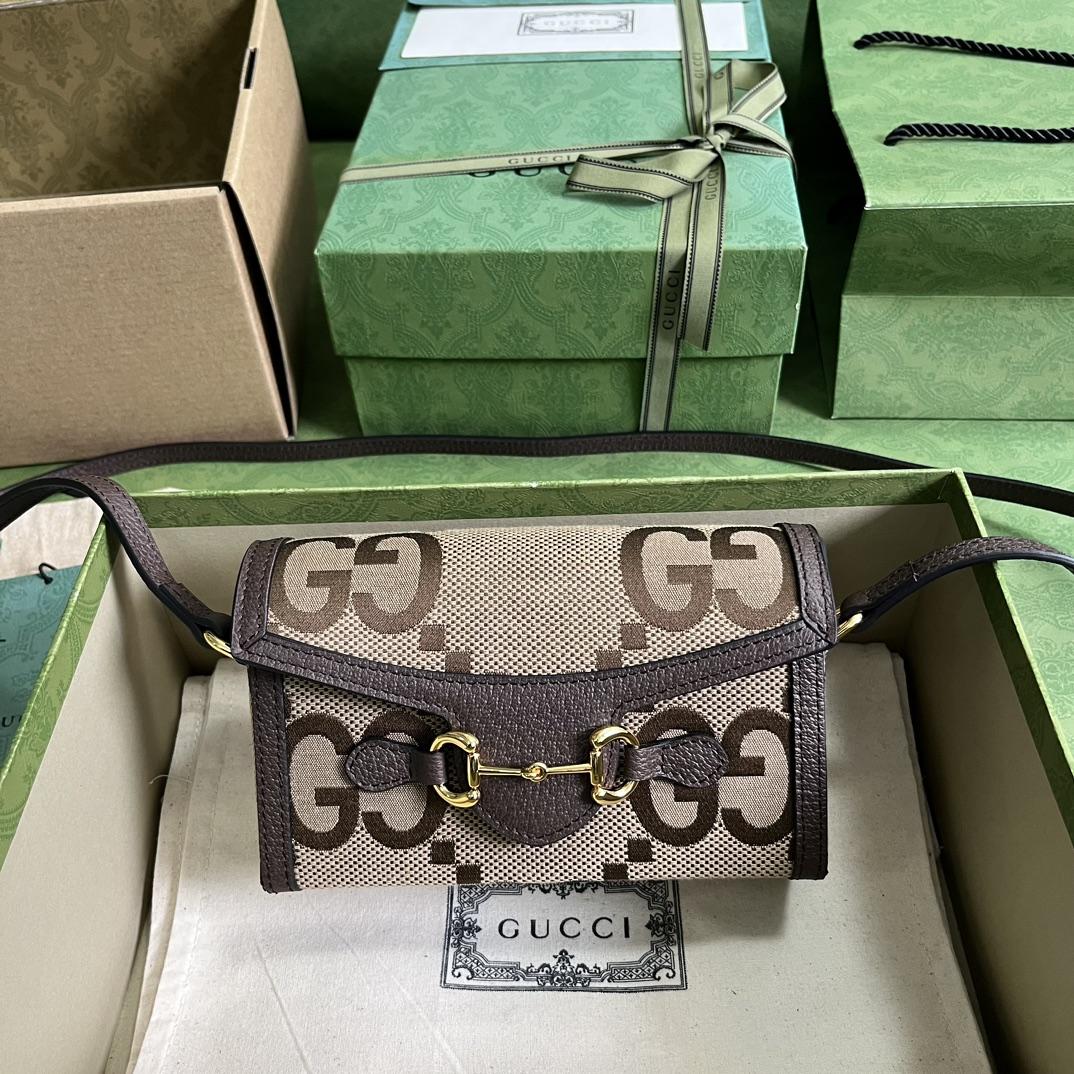 Gucci Horsebit 1955 Jumbo GG Mini Bag(18-12-5cm) - PerfectKickZ