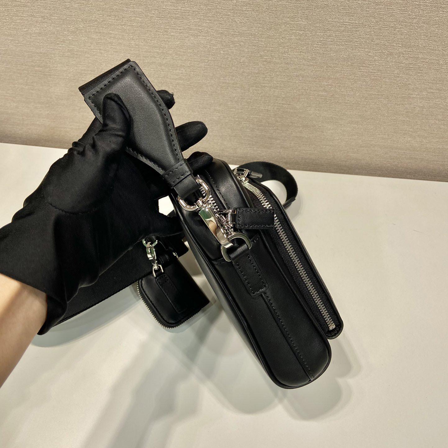 Prada Leather Shoulder Bag With Pouch - PerfectKickZ