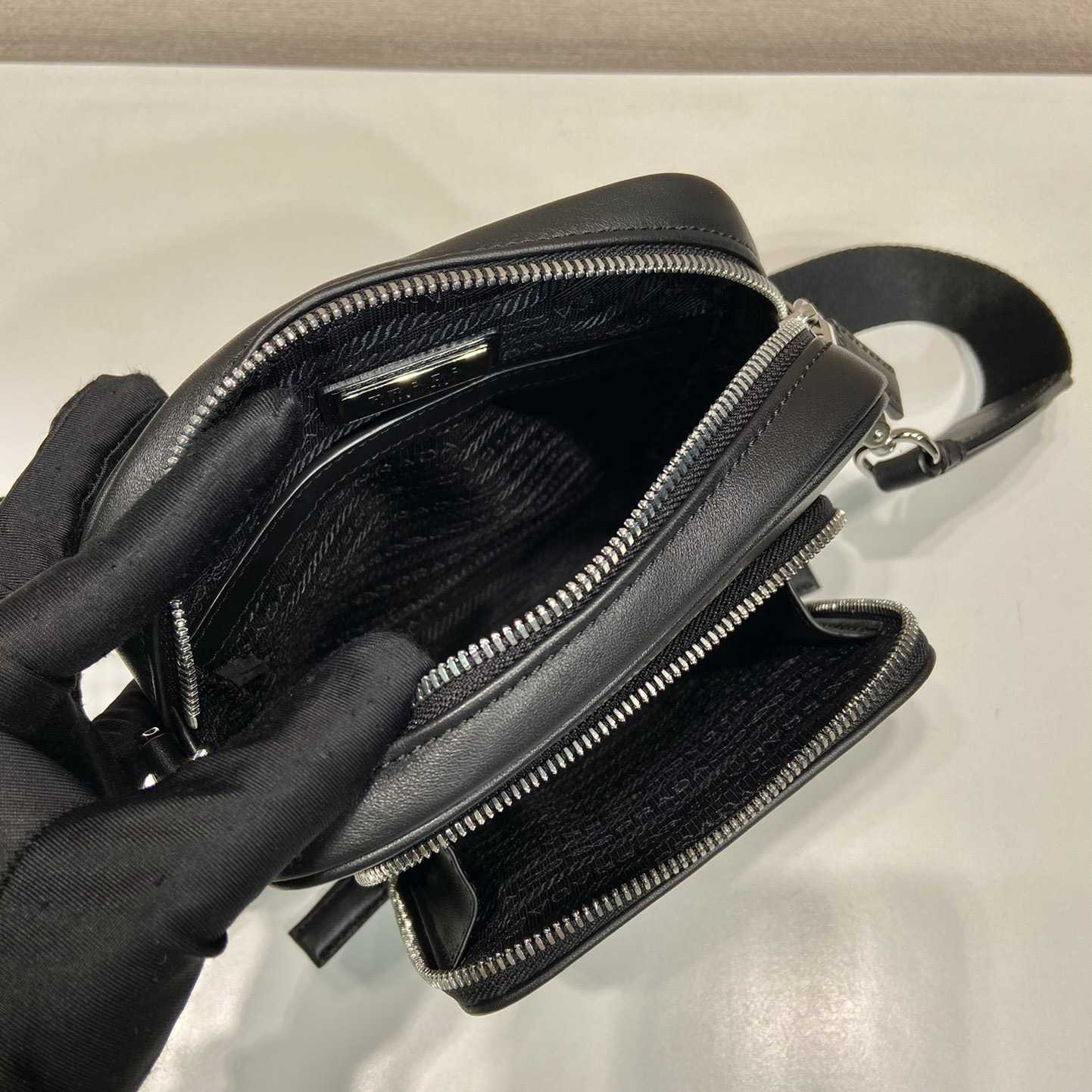 Prada Leather Shoulder Bag With Pouch - PerfectKickZ