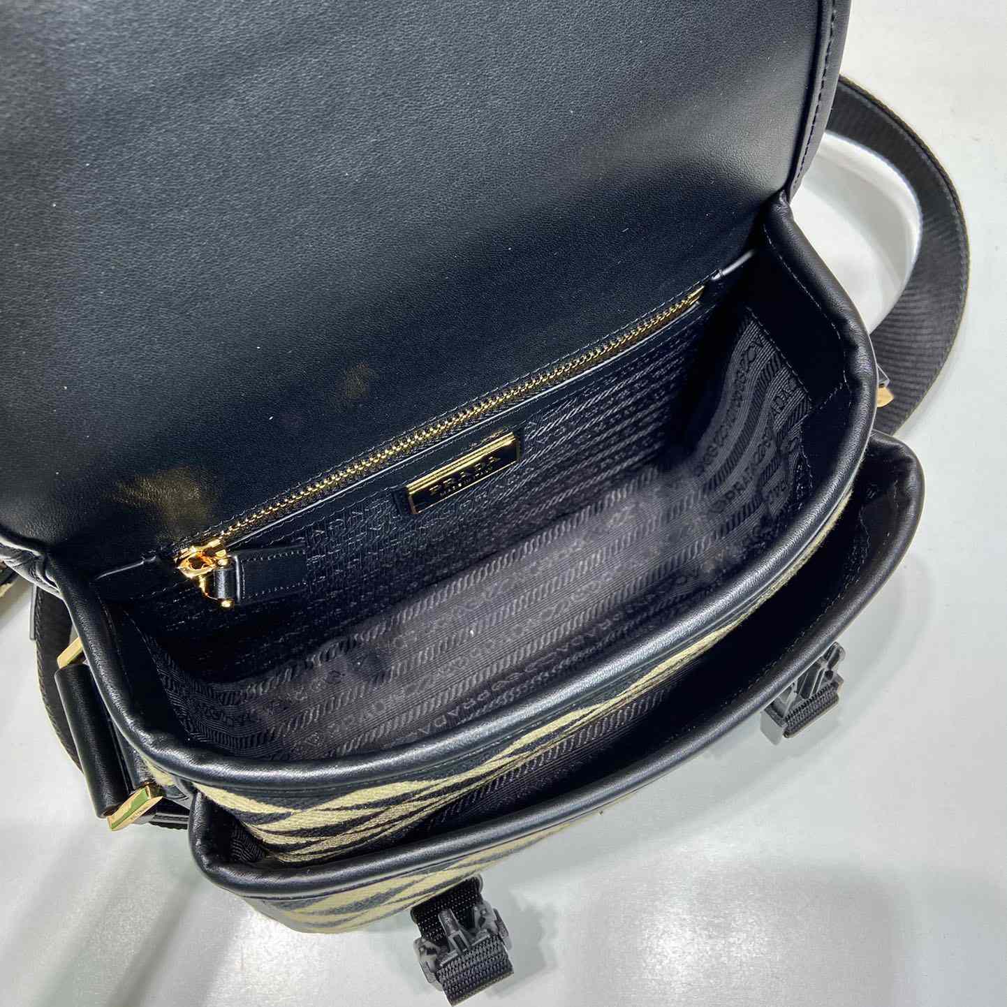 Prada Symbole Embroidered Fabric Bag - PerfectKickZ