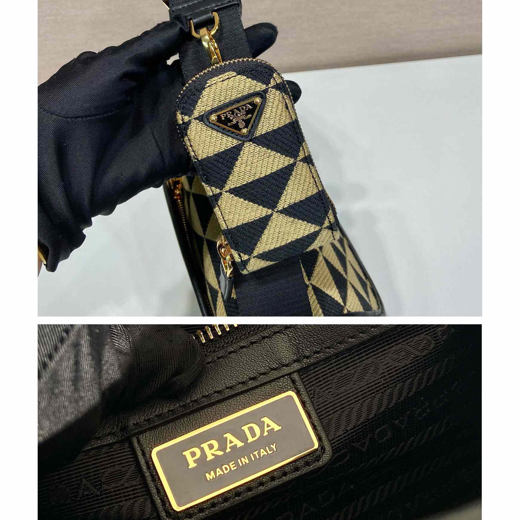 Prada Symbole Embroidered Fabric Bag - PerfectKickZ