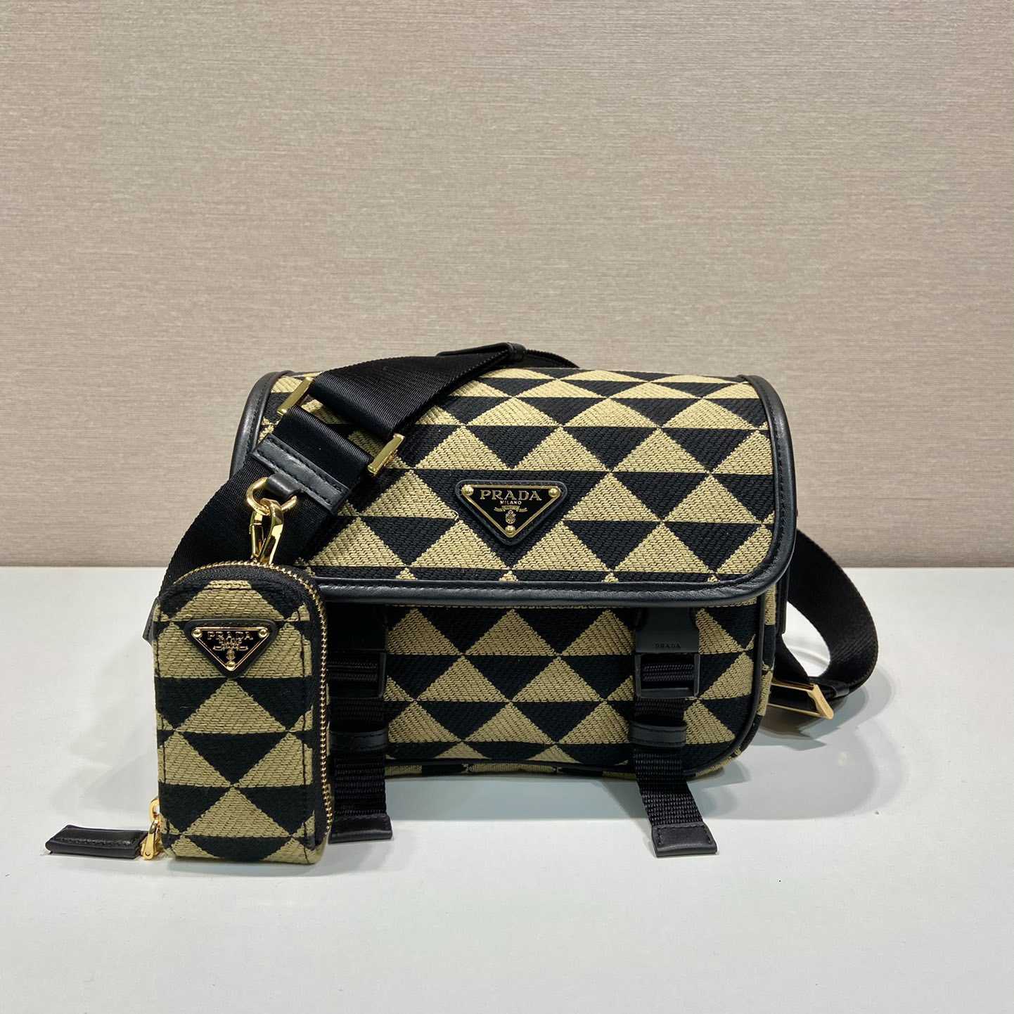Prada Symbole Embroidered Fabric Bag - PerfectKickZ