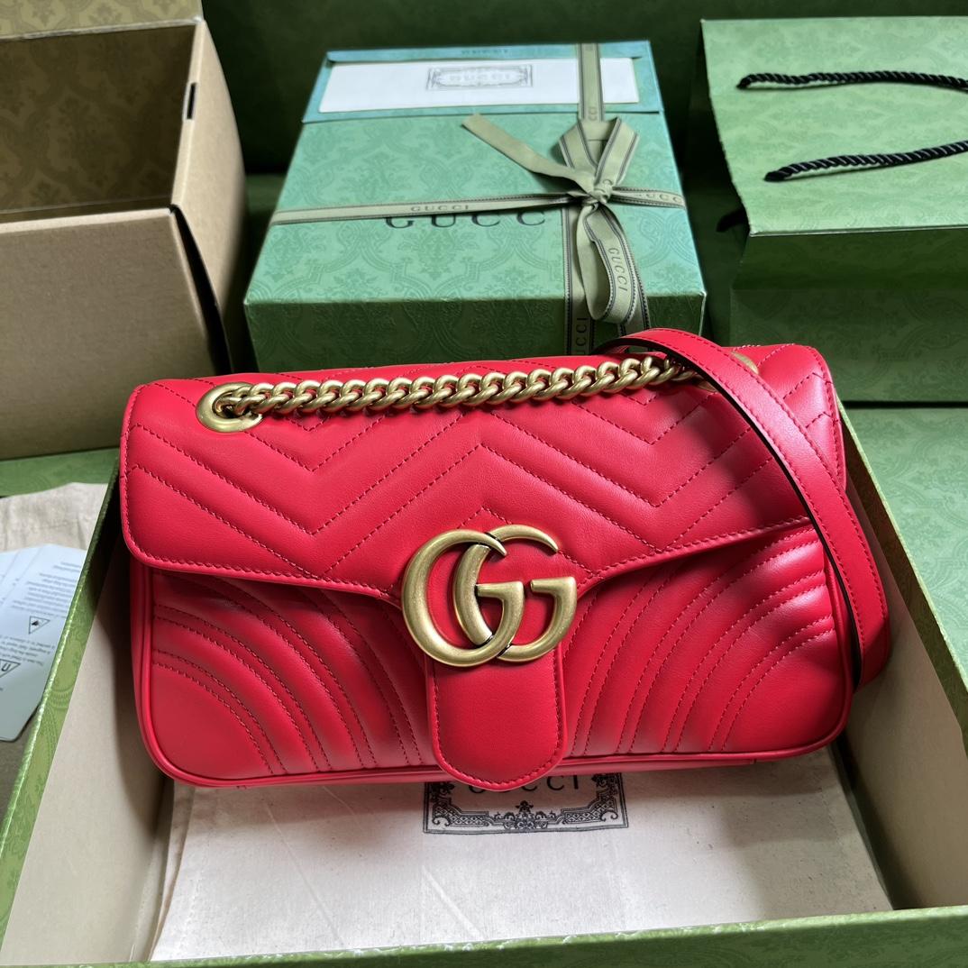 Gucci GG Marmont Small Shoulder Bag(26*15*7cm)   - PerfectKickZ