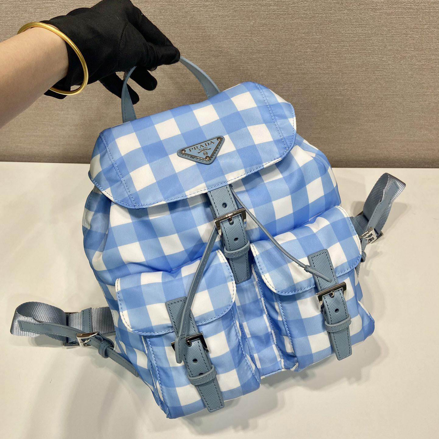 Prada Small Printed Re-Nylon Backpack - PerfectKickZ