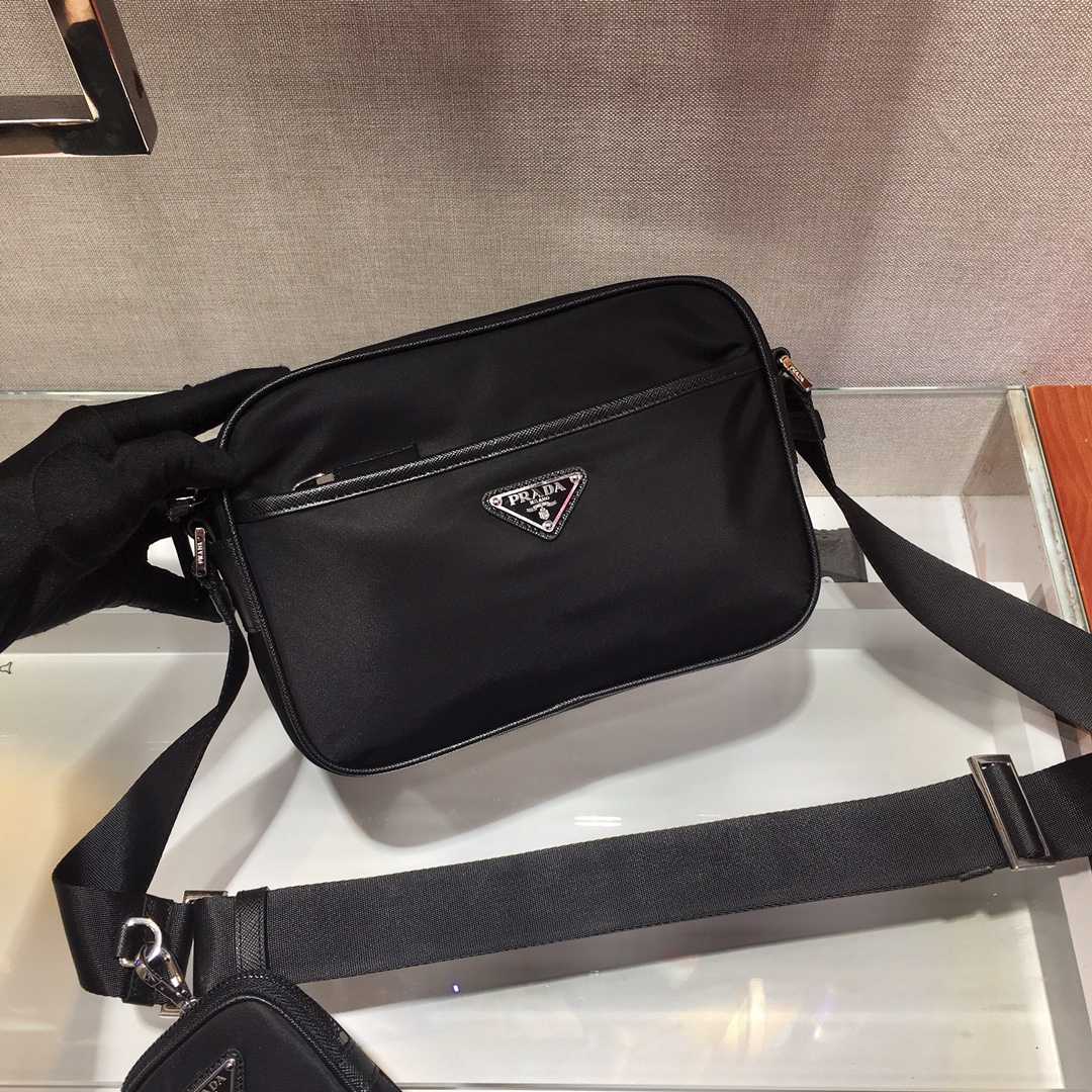 Prada Re-Nylon And Saffiano Leather Shoulder Bag(23x16x7cm) - 