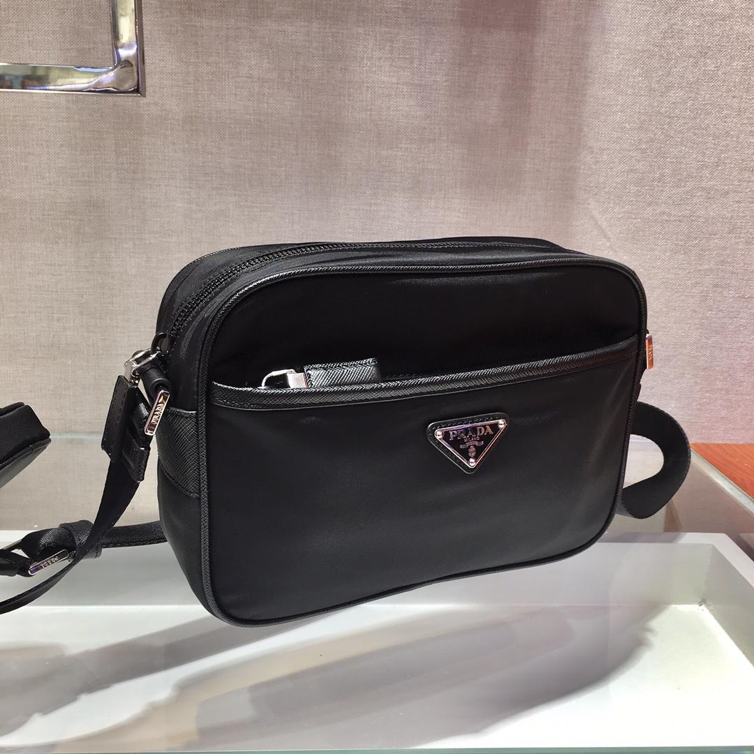 Prada Re-Nylon And Saffiano Leather Shoulder Bag(23x16x7cm) - 