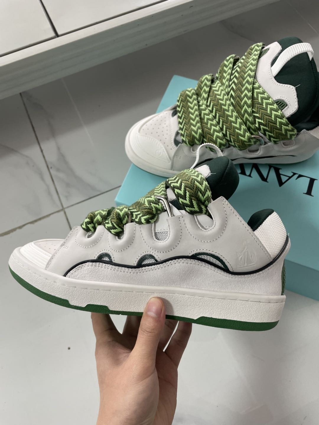 Lanvin Leather Curb Sneakers - PerfectKickZ