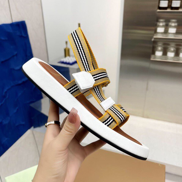 Burberry Icon Stripe Flat Sandals - PerfectKickZ
