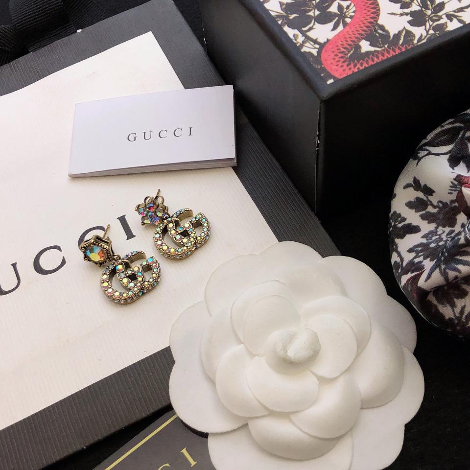 Gucci Crystal Double G Earrings - PerfectKickZ