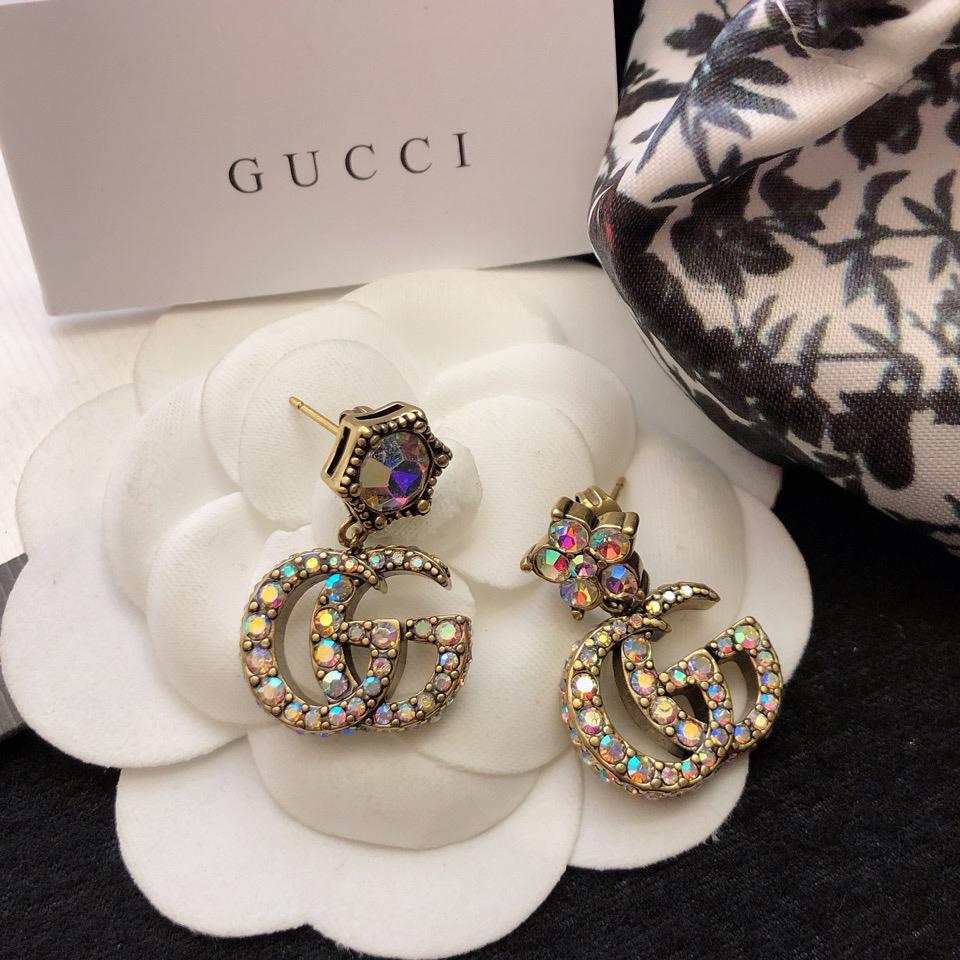 Gucci Crystal Double G Earrings - PerfectKickZ
