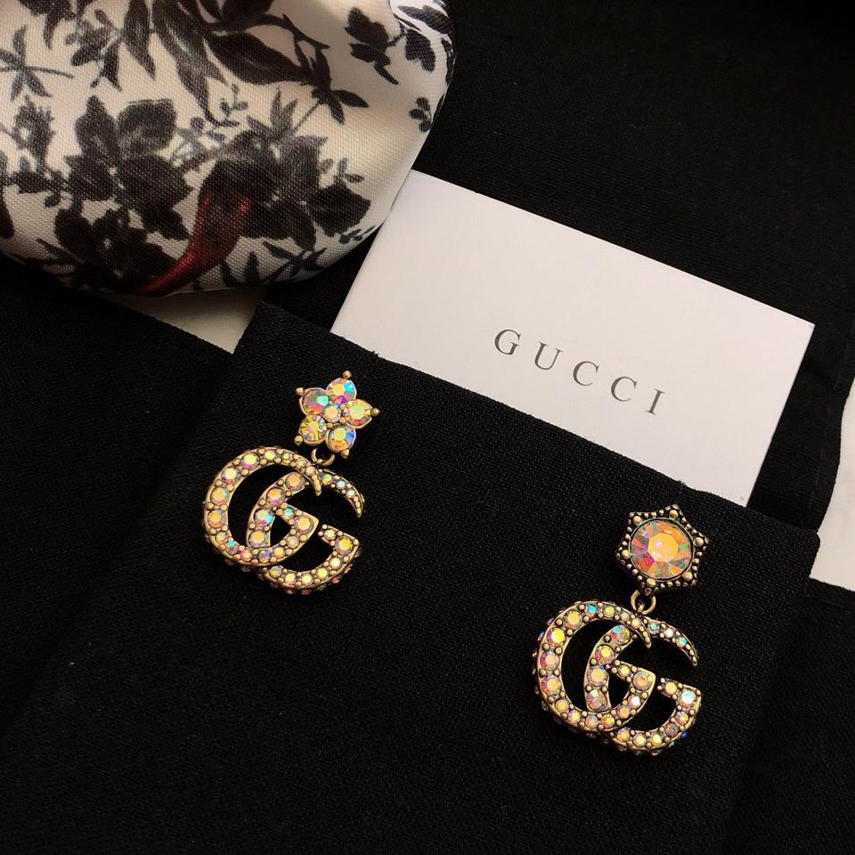 Gucci Crystal Double G Earrings - PerfectKickZ