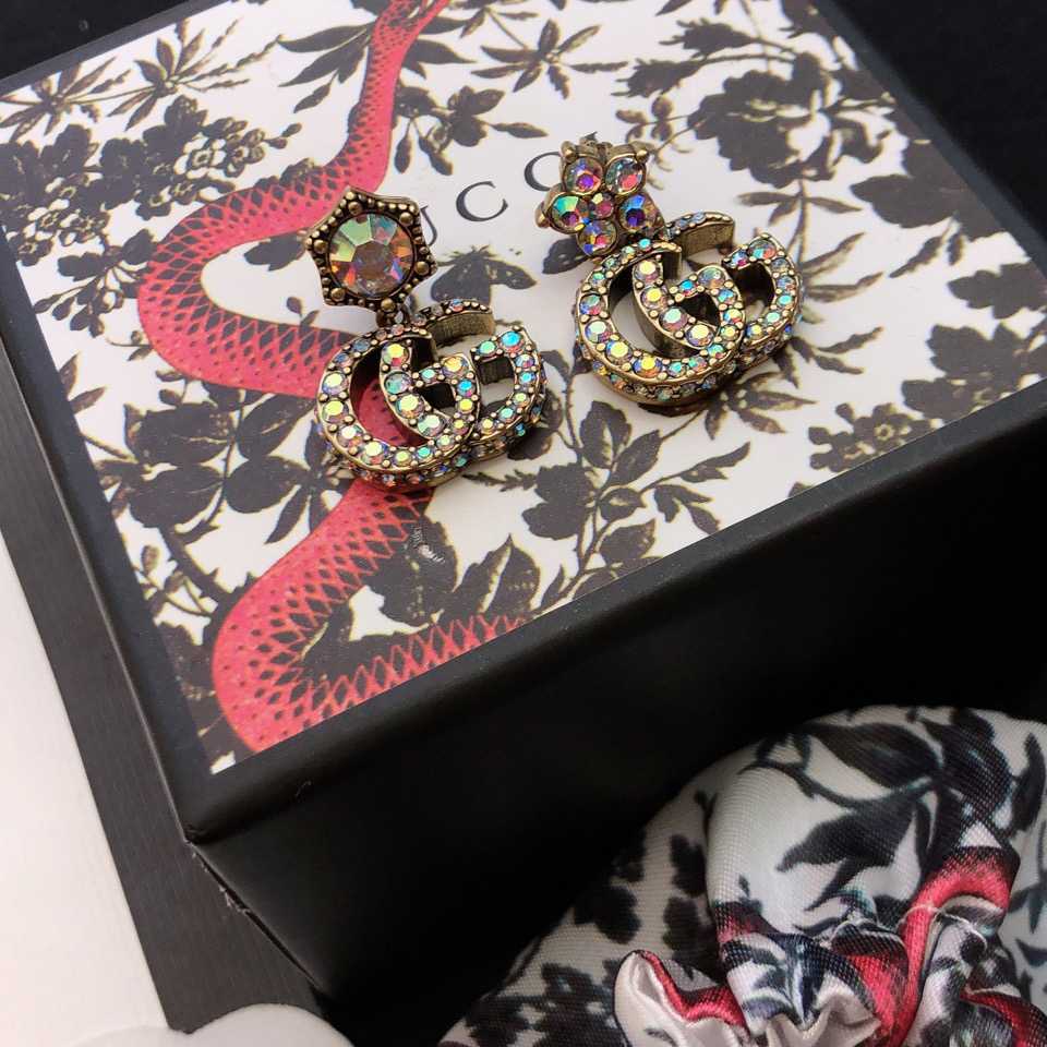 Gucci Crystal Double G Earrings - PerfectKickZ