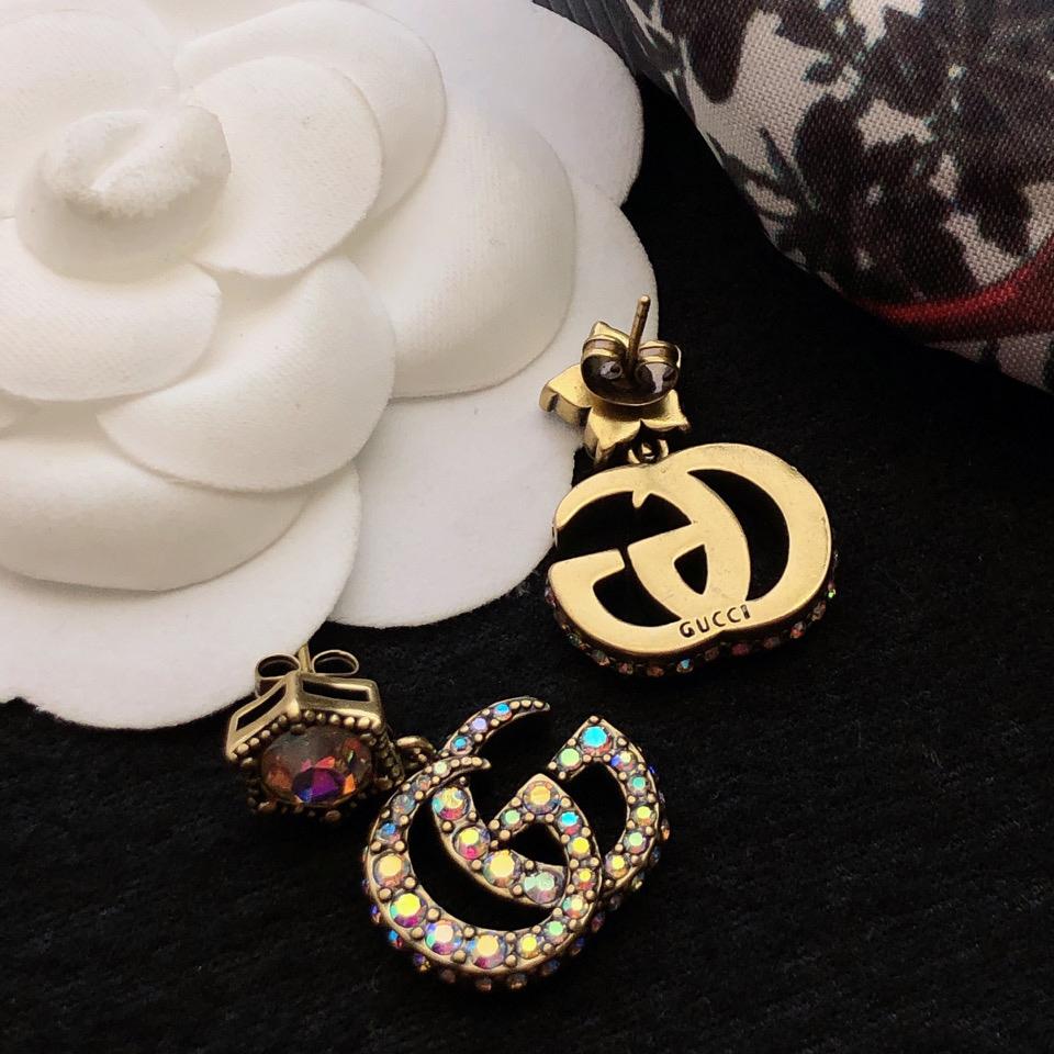 Gucci Crystal Double G Earrings - PerfectKickZ