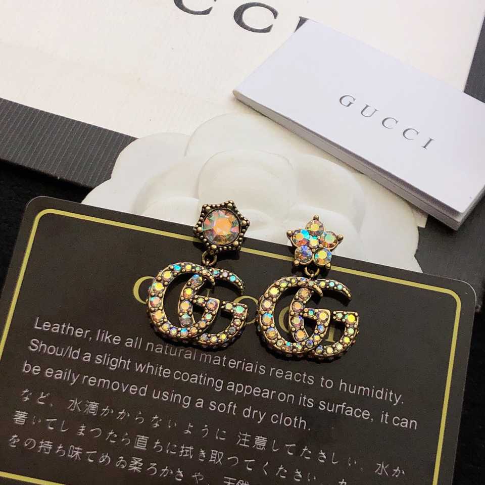 Gucci Crystal Double G Earrings - PerfectKickZ