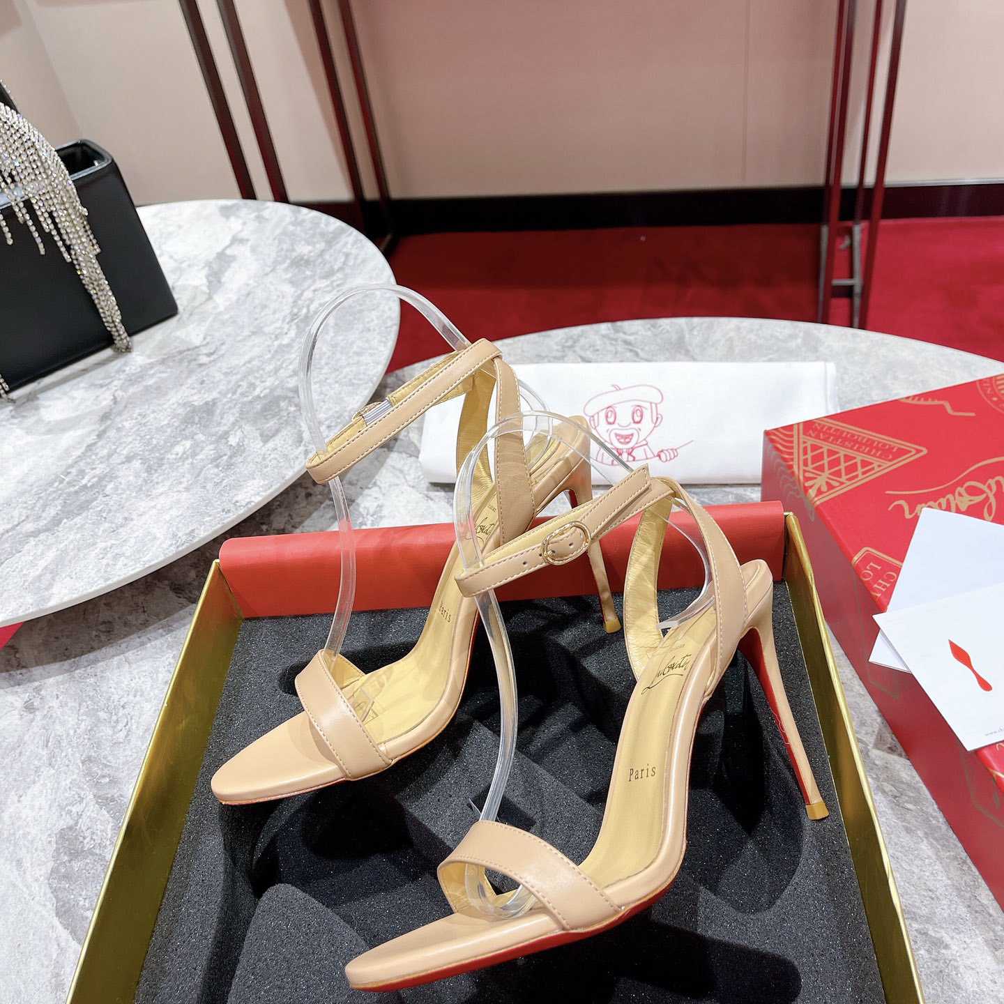 Christian Louboutin Loubi Queen Sandals - Nappa leather - Nude - PerfectKickZ