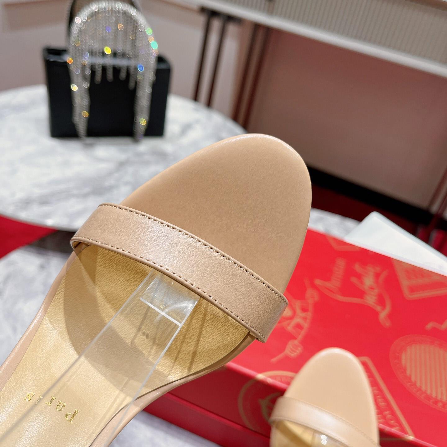 Christian Louboutin Loubi Queen Sandals - Nappa leather - Nude - PerfectKickZ