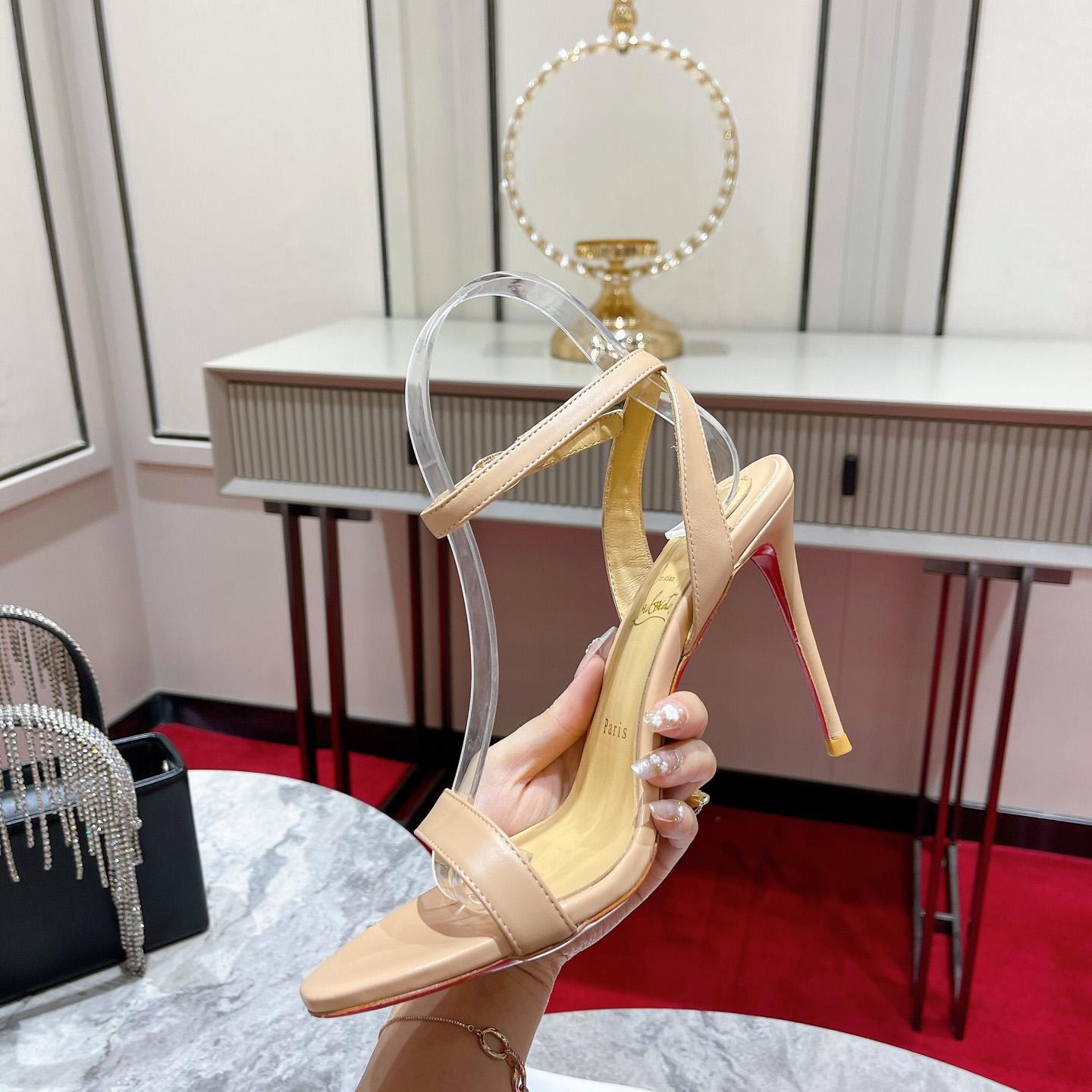 Christian Louboutin Loubi Queen Sandals - Nappa leather - Nude - PerfectKickZ