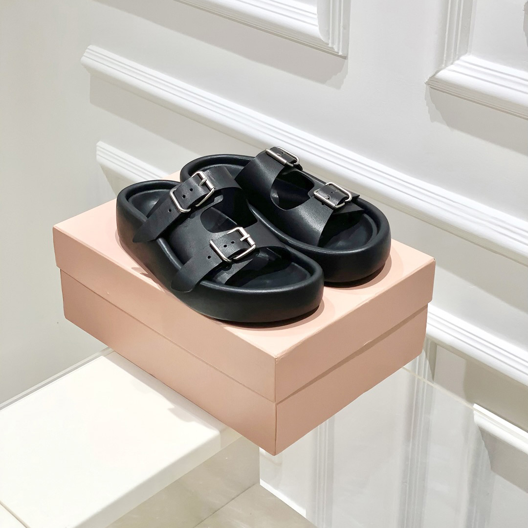 Maison Margiela MM6 Buckle-strap Leather Sandals - PerfectKickZ