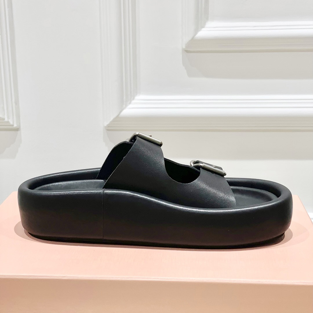 Maison Margiela MM6 Buckle-strap Leather Sandals - PerfectKickZ