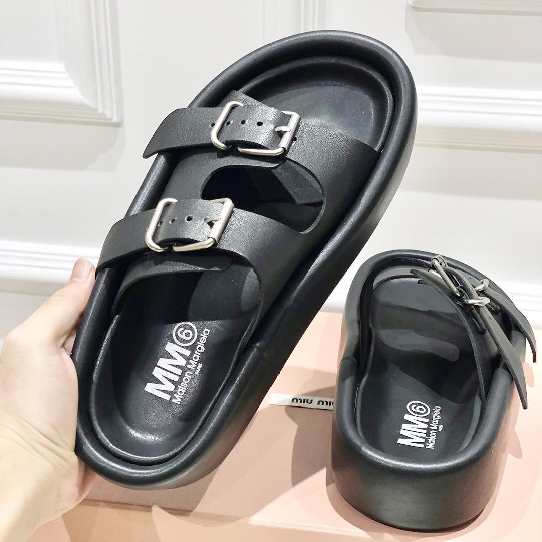 Maison Margiela MM6 Buckle-strap Leather Sandals - PerfectKickZ