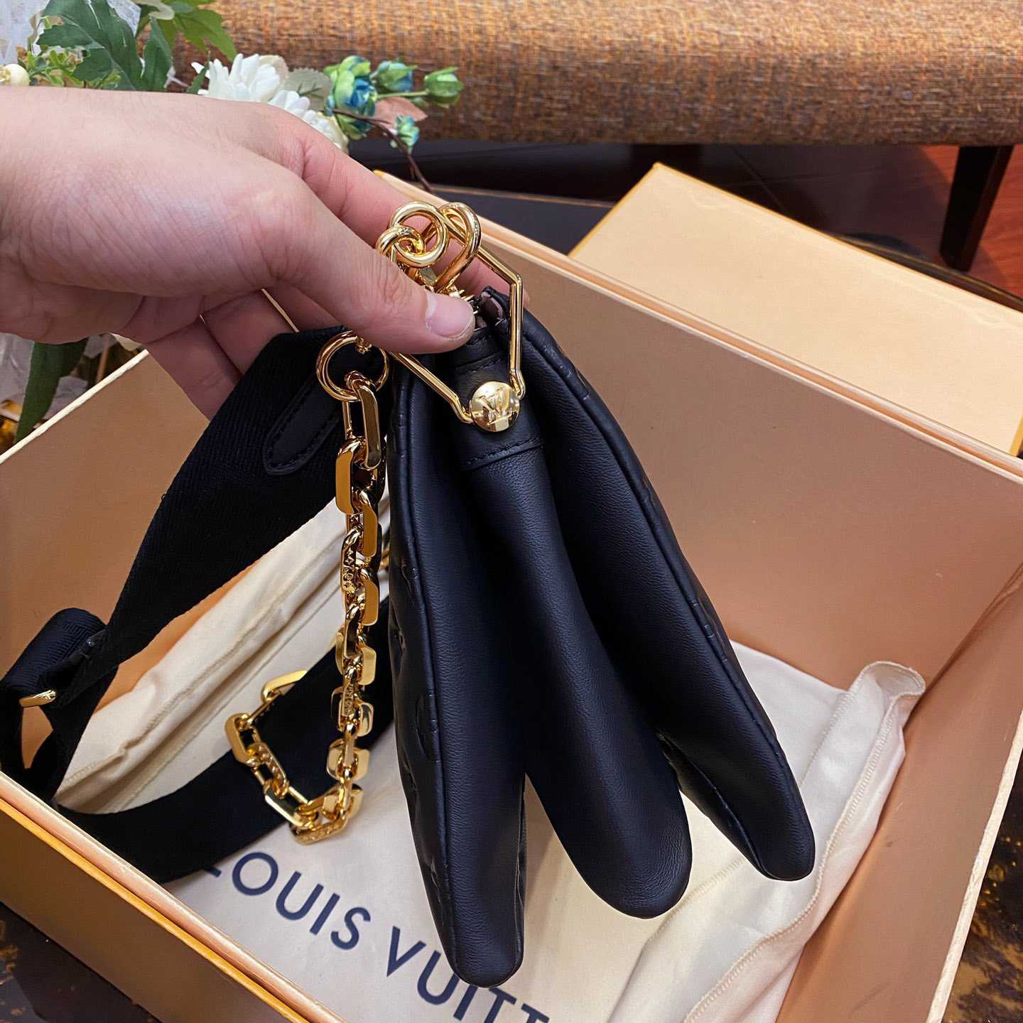 Louis Vuitton Coussin Black Lamb (26 x 20 x 12cm)    M57790  - PerfectKickZ