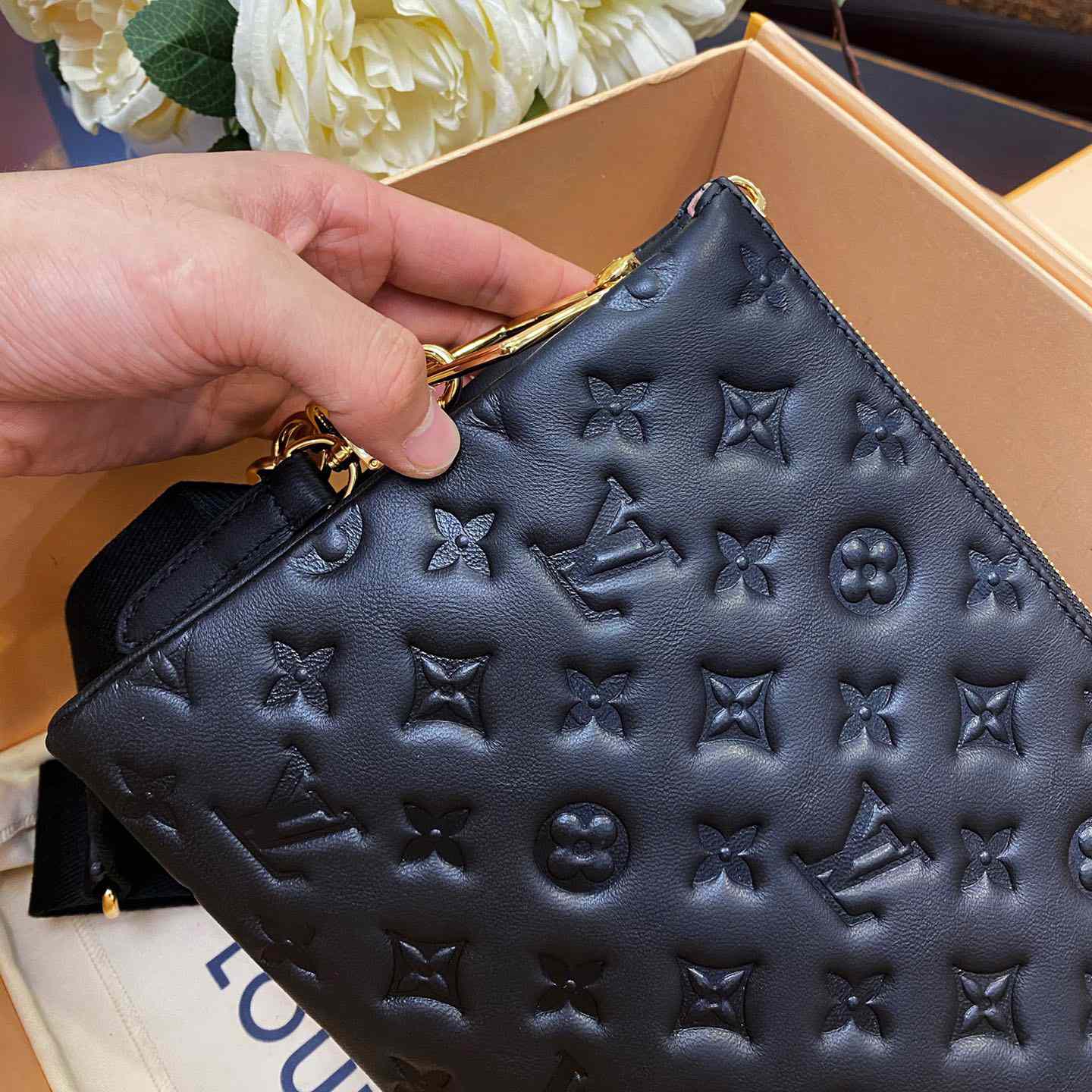 Louis Vuitton Coussin Black Lamb (26 x 20 x 12cm)    M57790  - PerfectKickZ