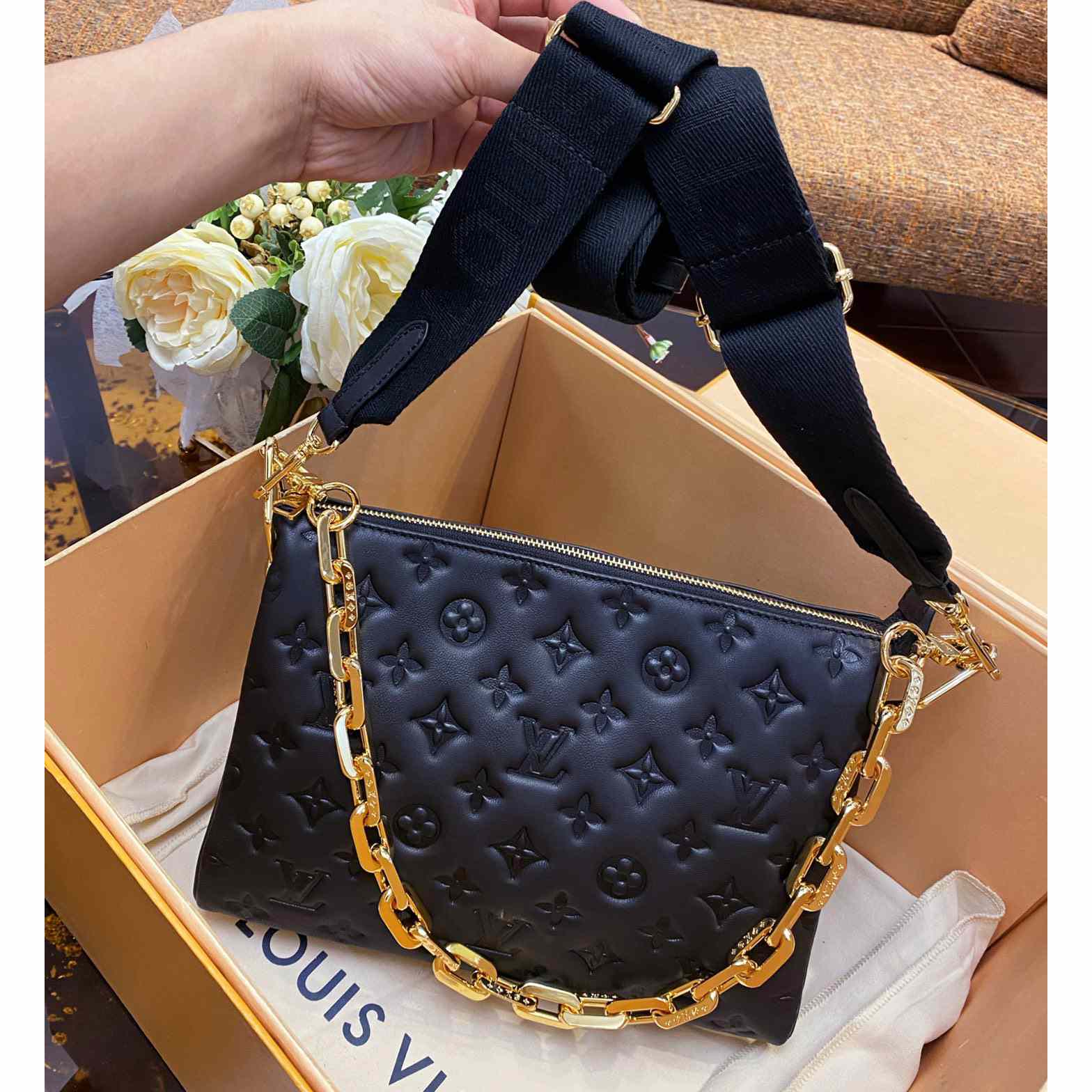 Louis Vuitton Coussin Black Lamb (26 x 20 x 12cm)    M57790  - PerfectKickZ