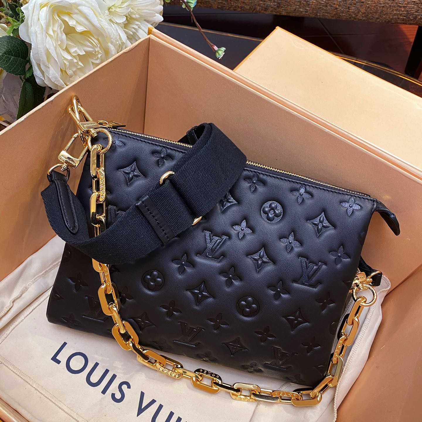 Louis Vuitton Coussin Black Lamb (26 x 20 x 12cm)    M57790  - PerfectKickZ