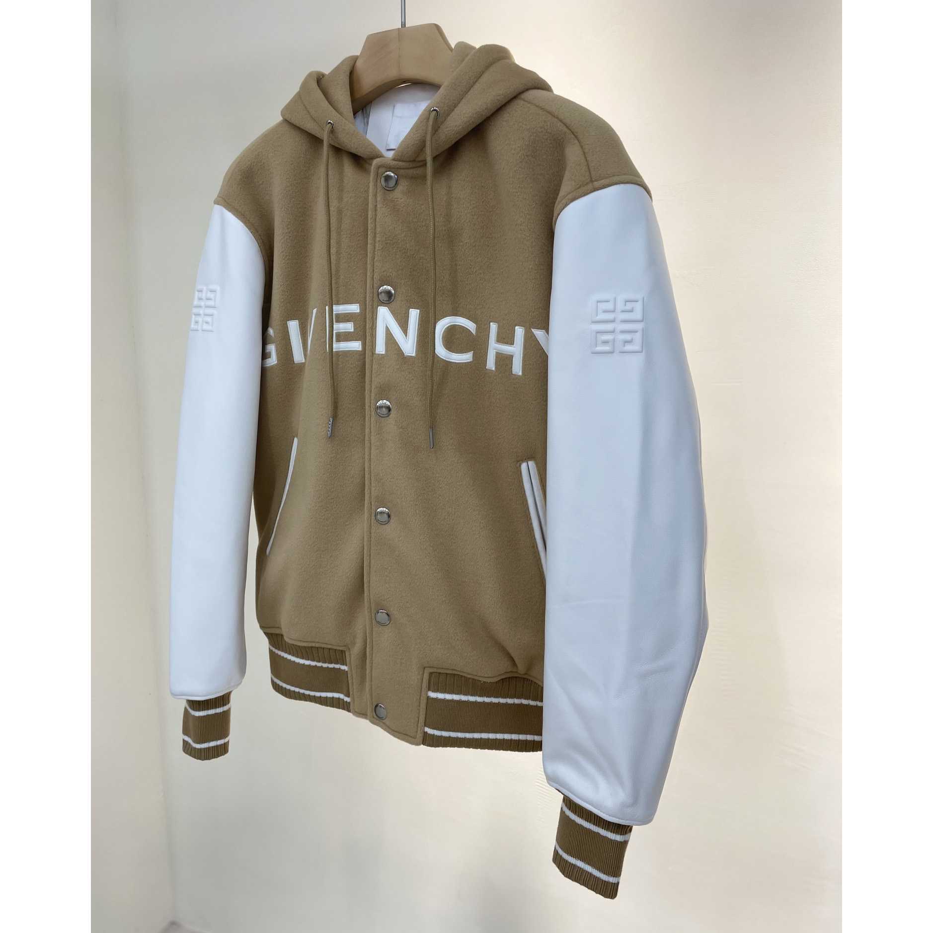 Givenchy Hooded Wool And Leather Big Varsity Jacket - PerfectKickZ