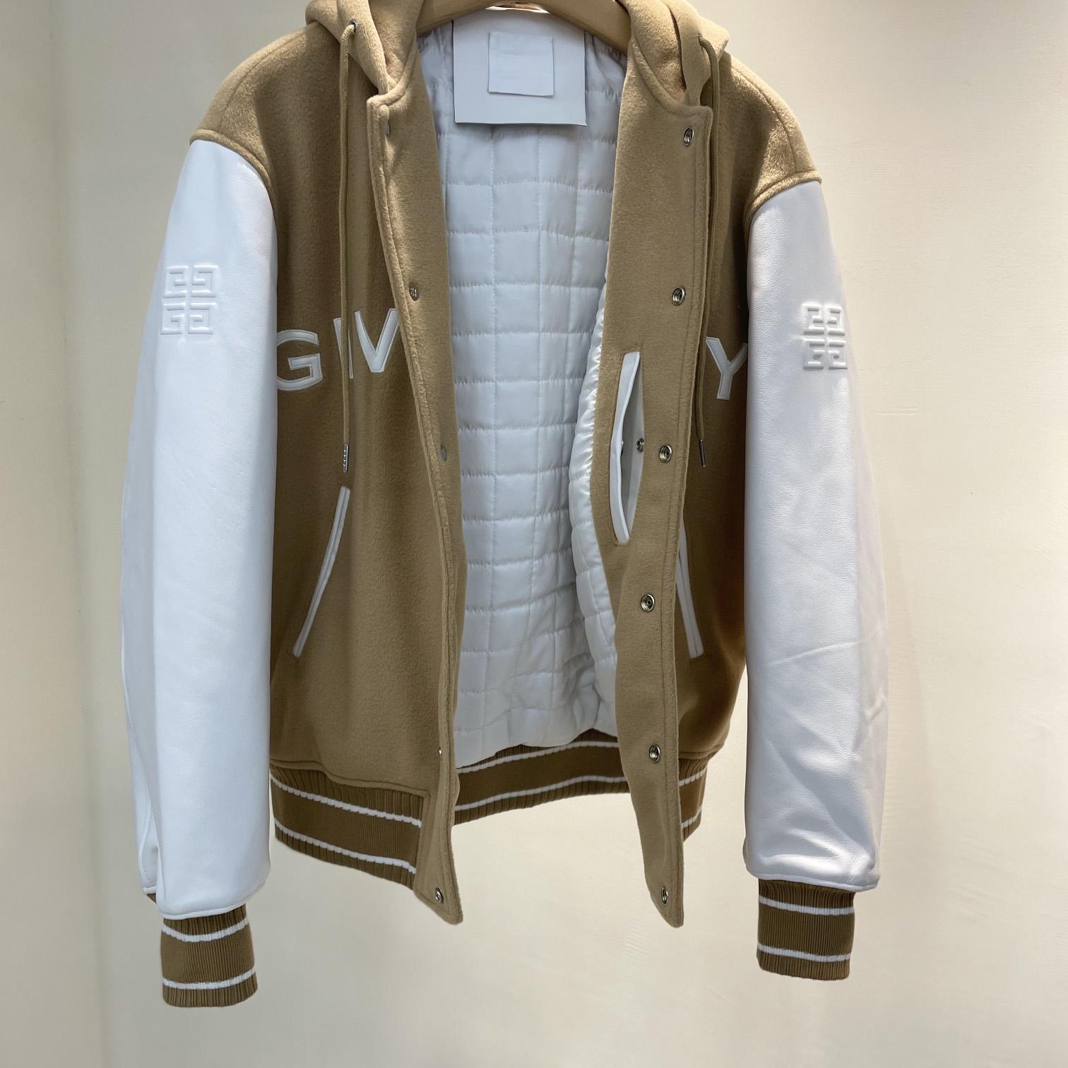Givenchy Hooded Wool And Leather Big Varsity Jacket - PerfectKickZ