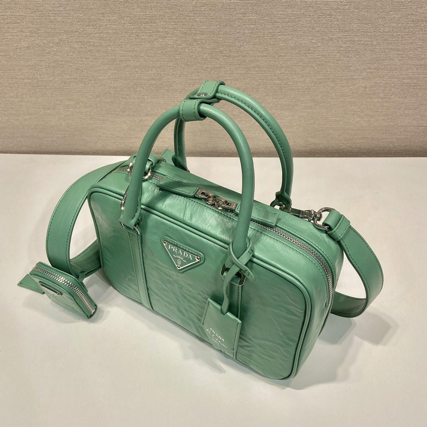 Prada Medium Antique Nappa Leather Top Handle Bag - PerfectKickZ