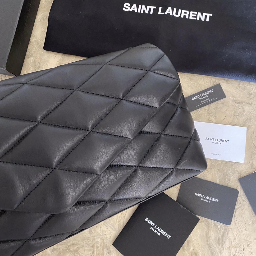 Saint Laurent Sade Puffer Quilted Leather Clutch In Black  - PerfectKickZ