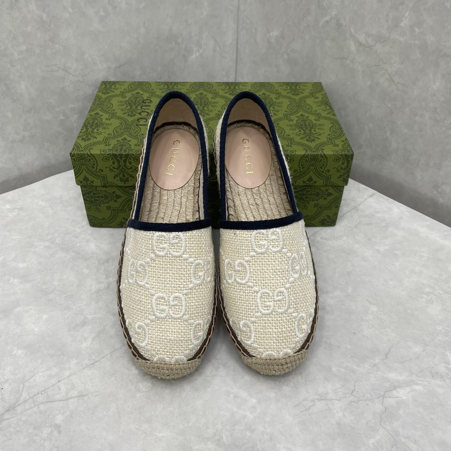 Gucci GG Embroidered Canvas Espadrilles - PerfectKickZ