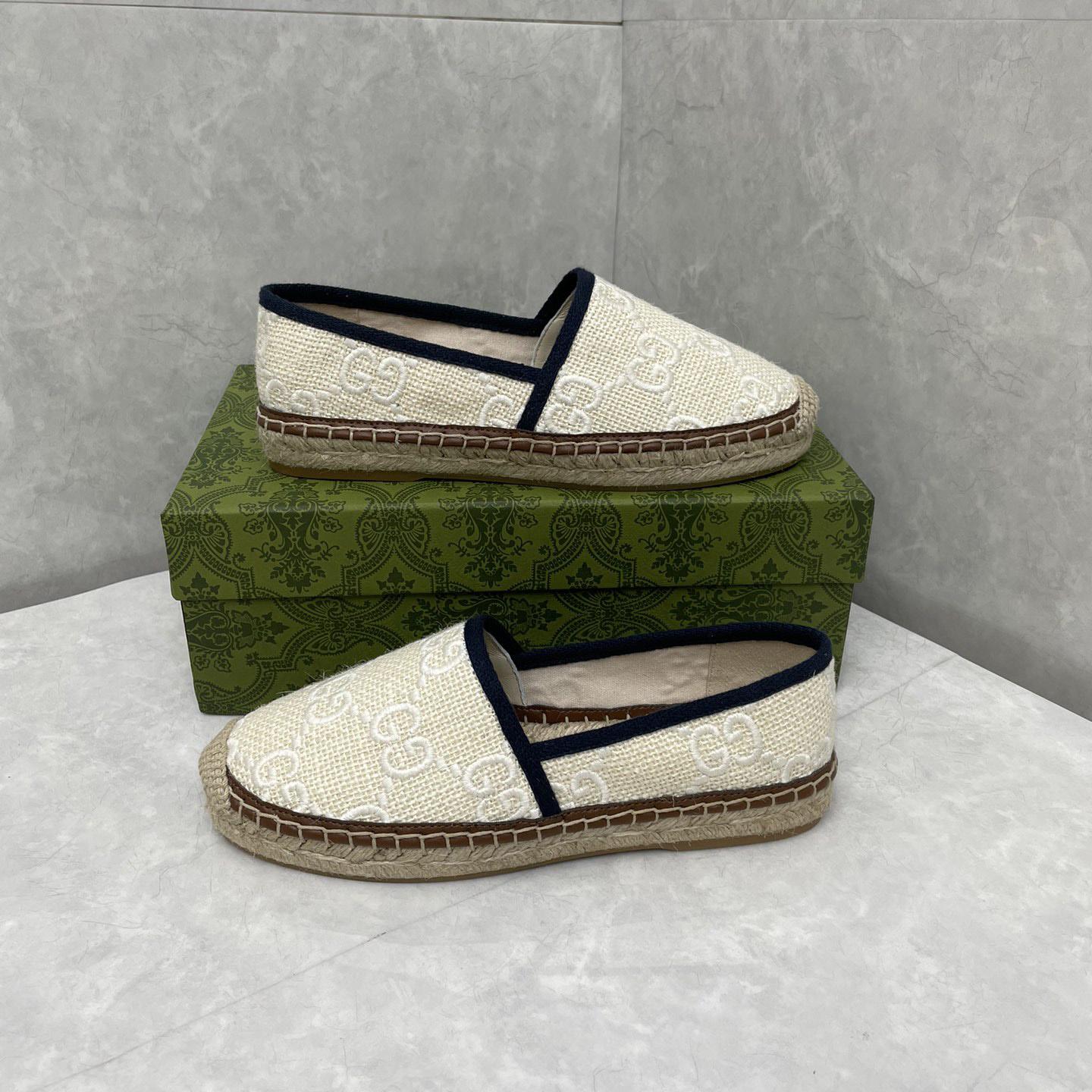 Gucci GG Embroidered Canvas Espadrilles - PerfectKickZ