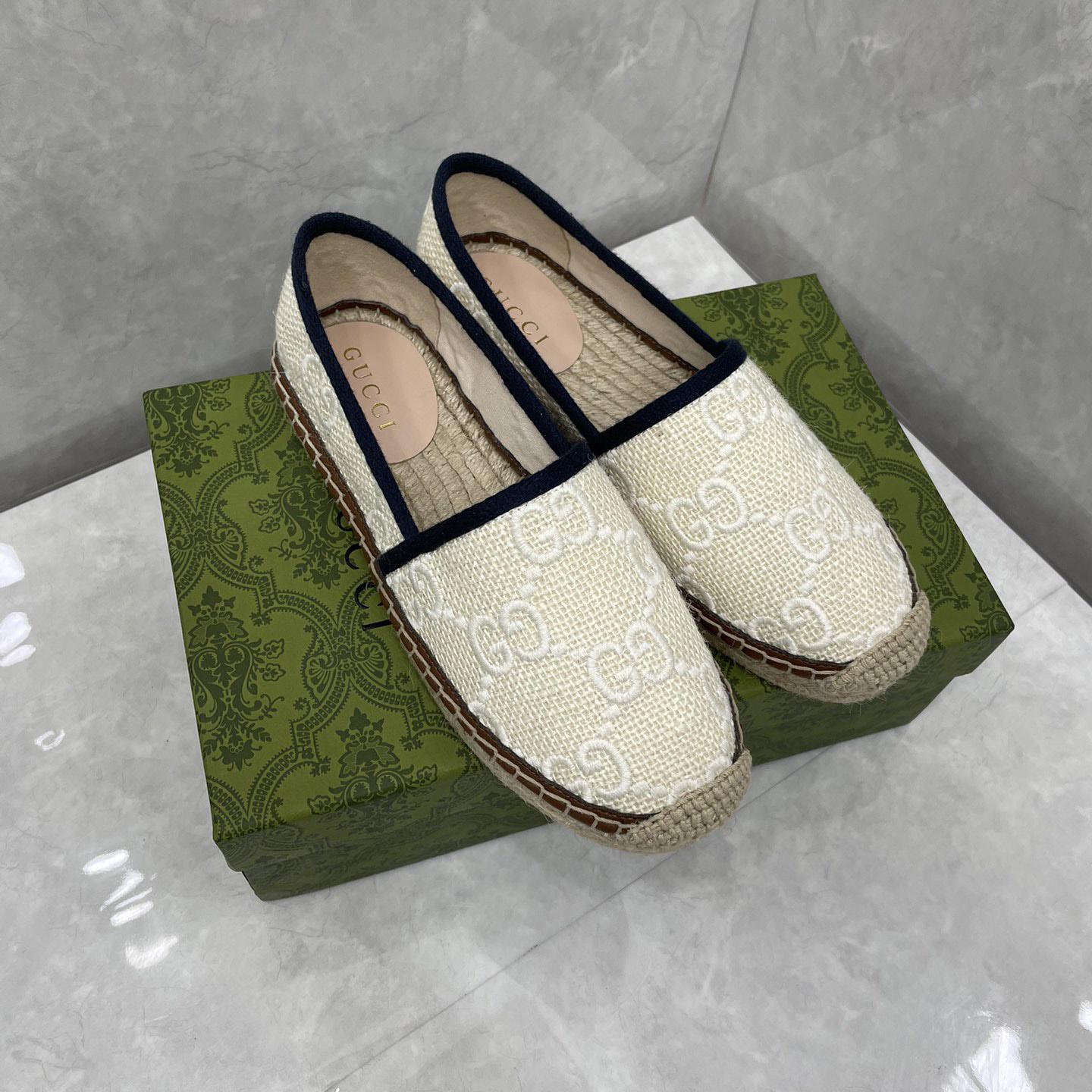 Gucci GG Embroidered Canvas Espadrilles - PerfectKickZ