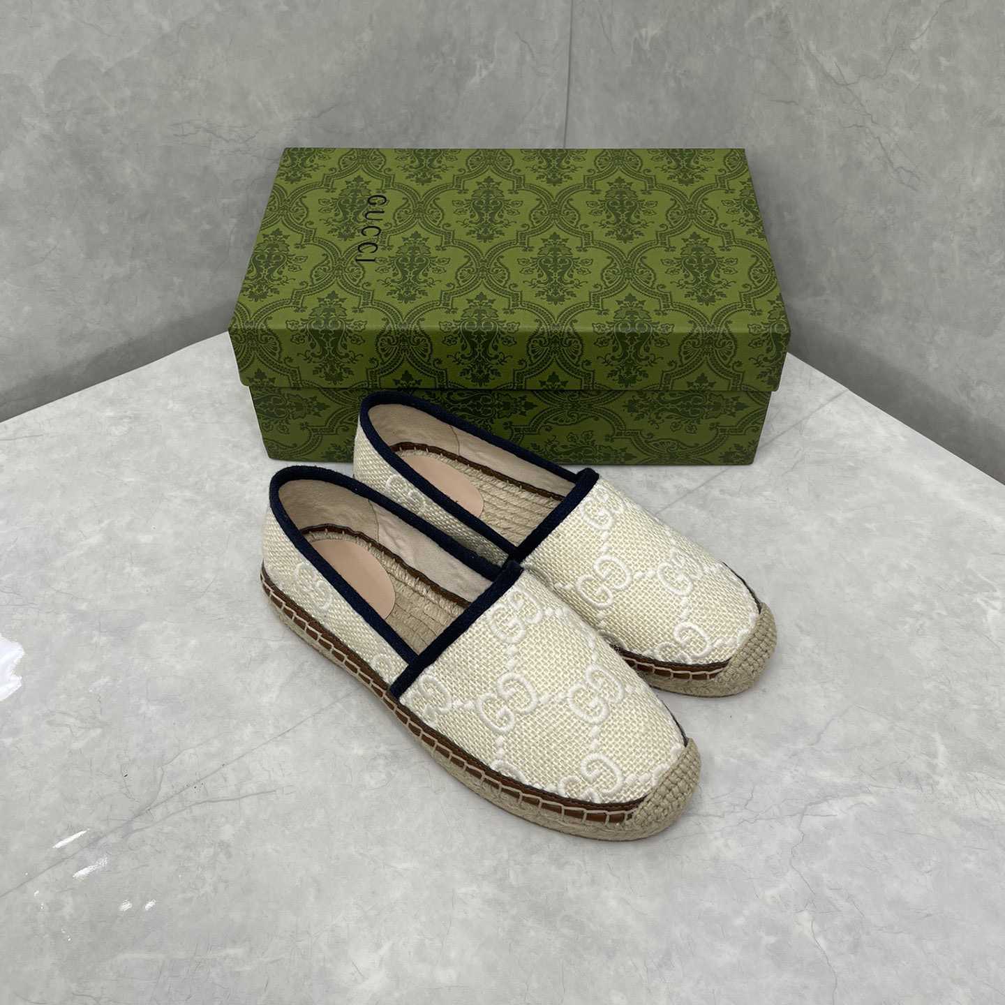 Gucci GG Embroidered Canvas Espadrilles - PerfectKickZ
