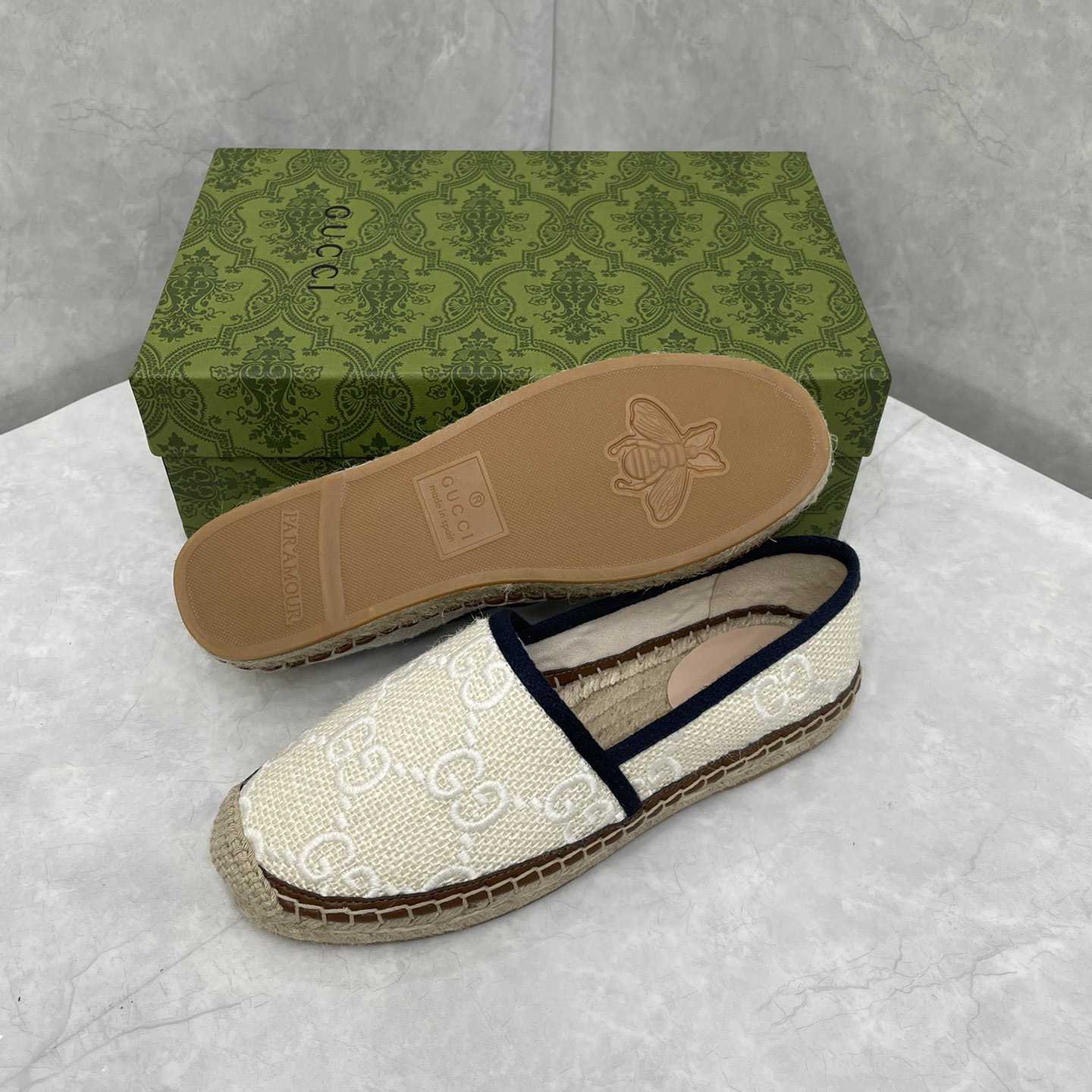 Gucci GG Embroidered Canvas Espadrilles - PerfectKickZ