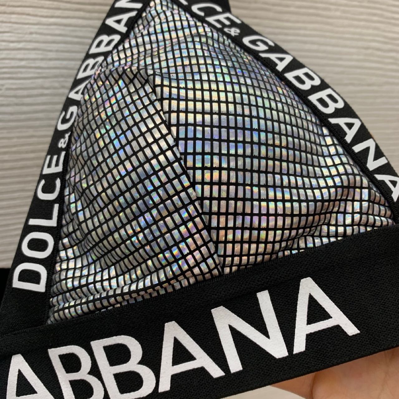 Dolce & Gabbana Crystal mesh triangle Bra & Briefs  - PerfectKickZ