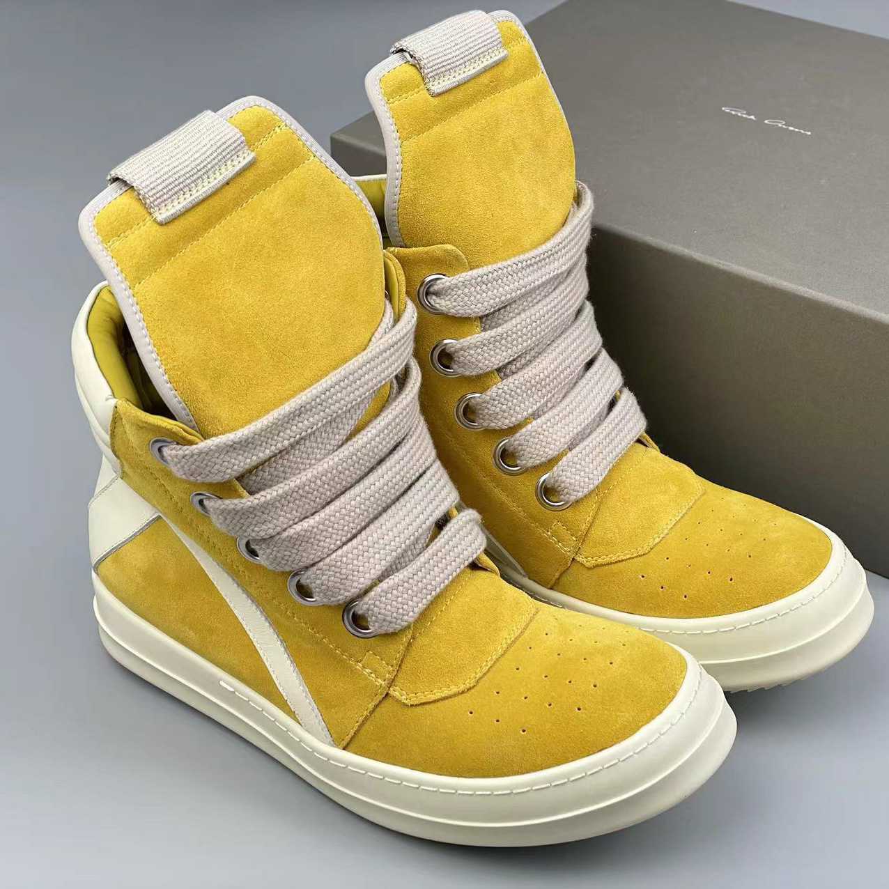 Rick Owens Geobasket High-top Leather Sneakers - PerfectKickZ