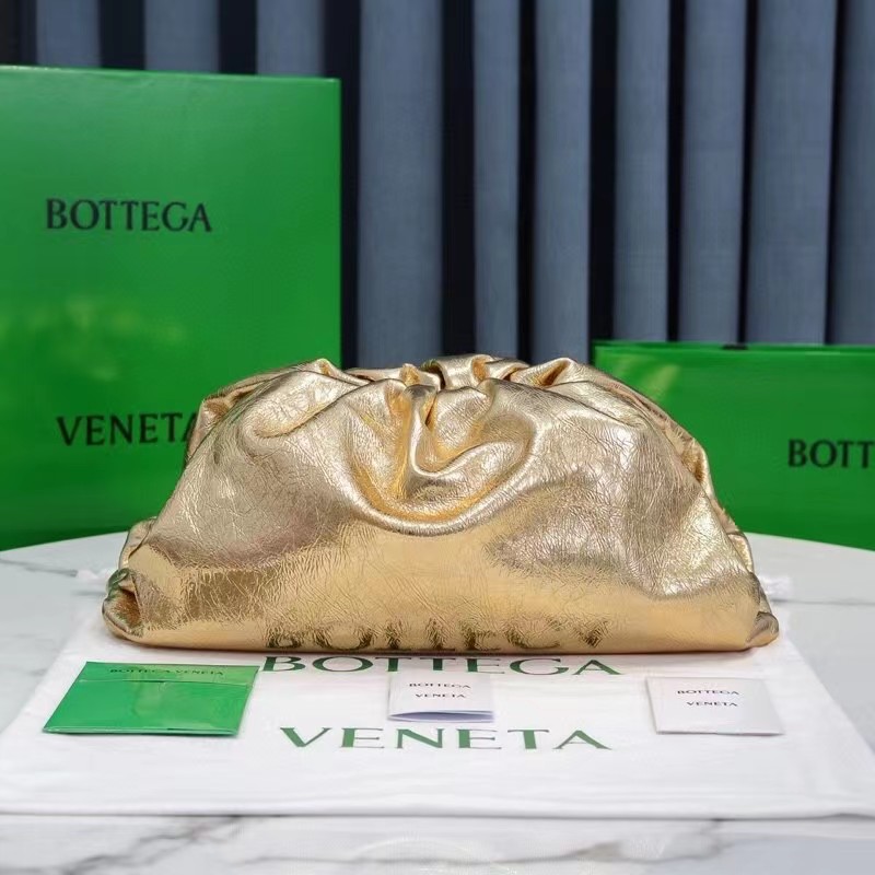 Bottega Veneta Metallic Leather Pouch Clutch Bag(38-20-8.5cm) - PerfectKickZ