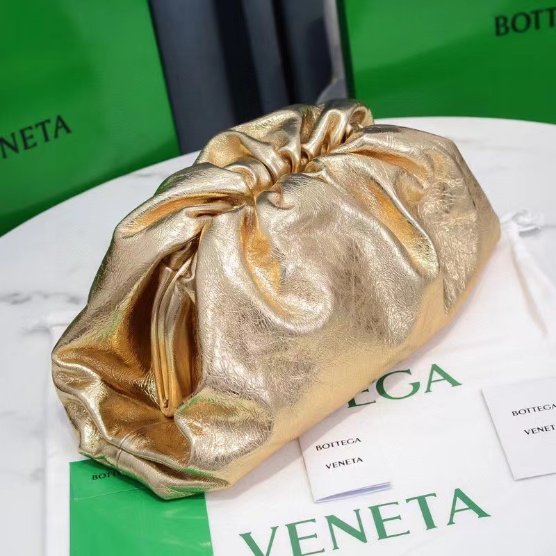 Bottega Veneta Metallic Leather Pouch Clutch Bag(38-20-8.5cm) - PerfectKickZ