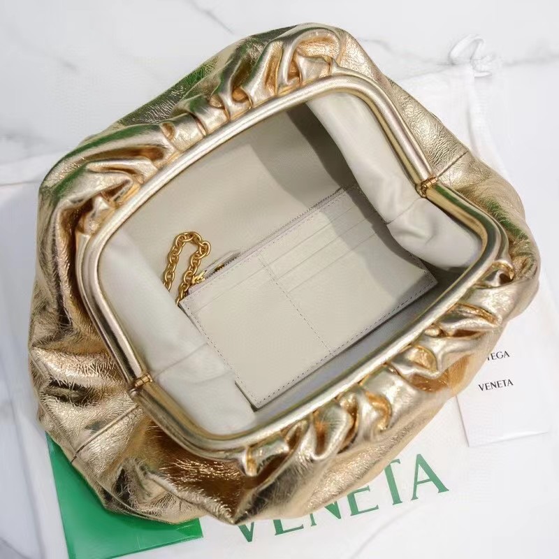 Bottega Veneta Metallic Leather Pouch Clutch Bag(38-20-8.5cm) - PerfectKickZ