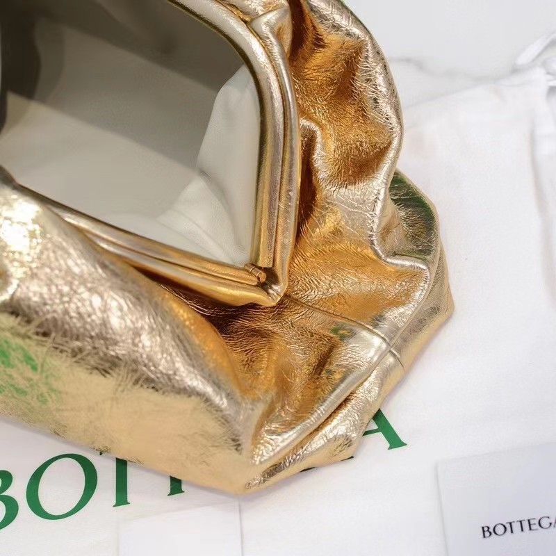 Bottega Veneta Metallic Leather Pouch Clutch Bag(38-20-8.5cm) - PerfectKickZ