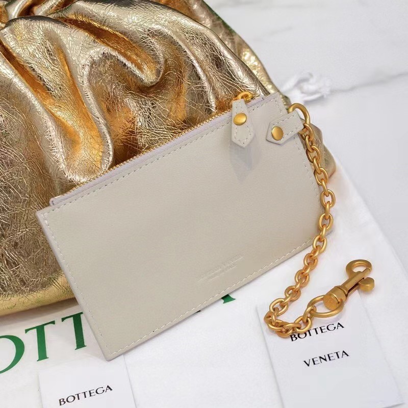 Bottega Veneta Metallic Leather Pouch Clutch Bag(38-20-8.5cm) - PerfectKickZ