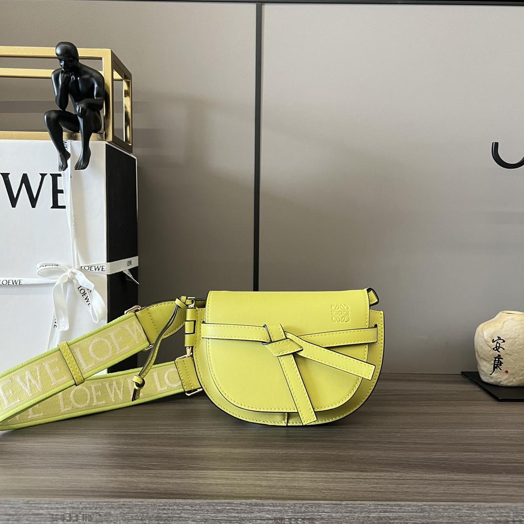 Loewe Mini Gate Dual Bag In Soft Calfskin And Jacquard - PerfectKickZ
